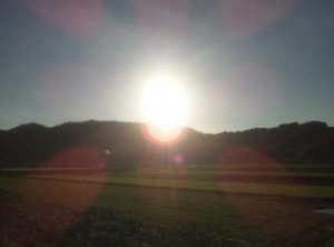 地元の夕陽